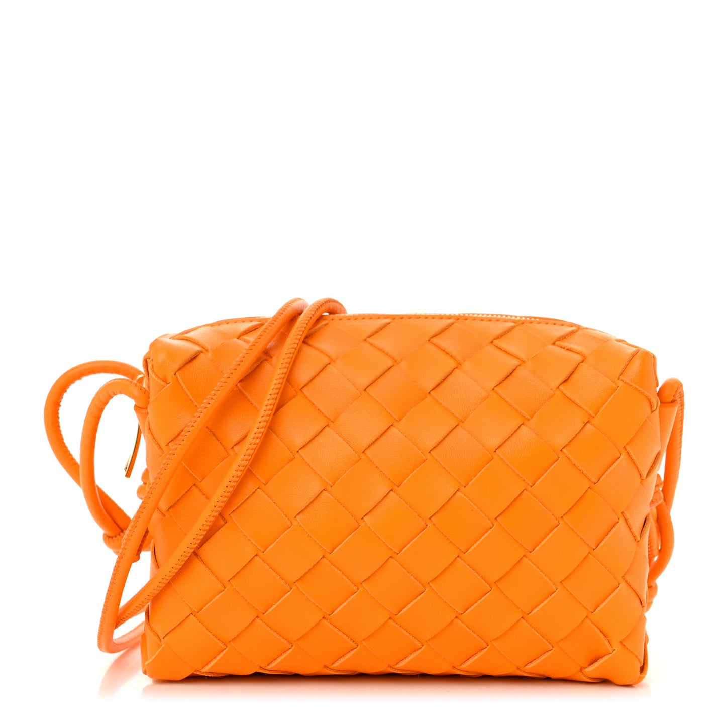 Nappa Intrecciato Mini Loop Camera Bag Tangerine