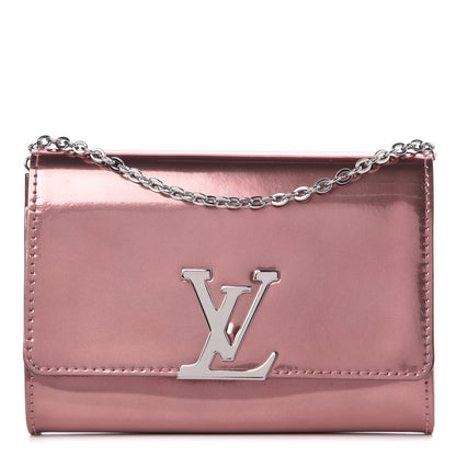 Louis Vuitton Patent Louise PM Chain Clutch Rose Cuivre 1 of 8