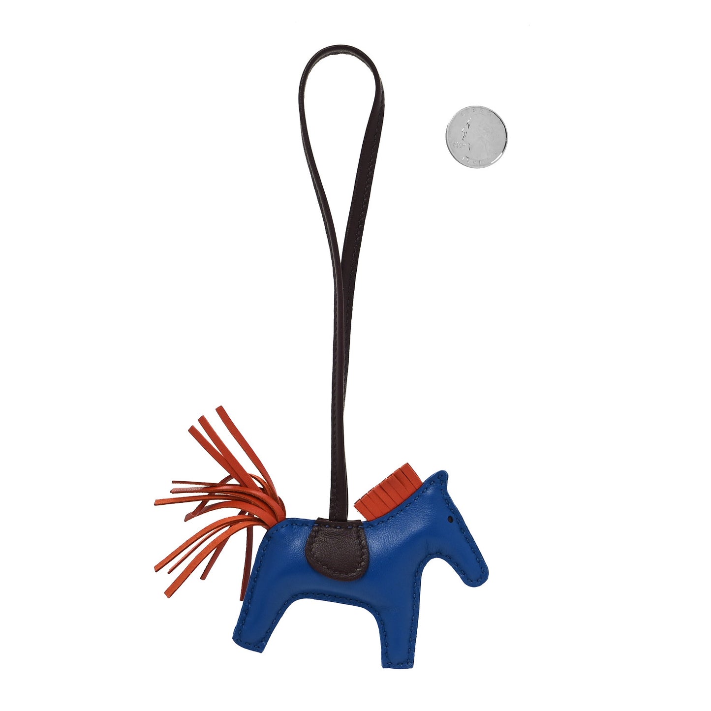 Milo Lambskin Grigri Rodeo Horse Bag Charm PM Bleu France Cornaline Rouge Sellier