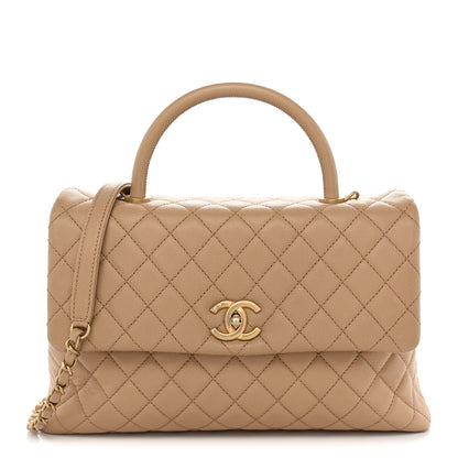 Chanel Caviar Quilted Medium Coco Handle Flap Beige 1 of 10