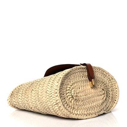 Chloe Raffia Small Grain Calfskin Medium Marcie Basket Tan 4 of 11