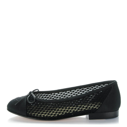 Chanel Knit Ballerina Flats 36.5 Black 1 of 7