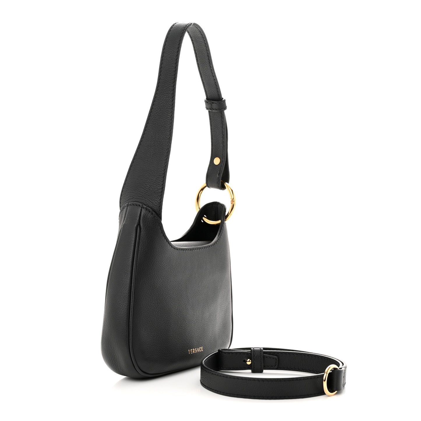 Calfskin La Medusa Small Hobo Crossbody Black