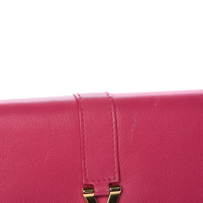 Saint Laurent Calfskin Classic Y Ligne Clutch Fuchsia 8 of 11