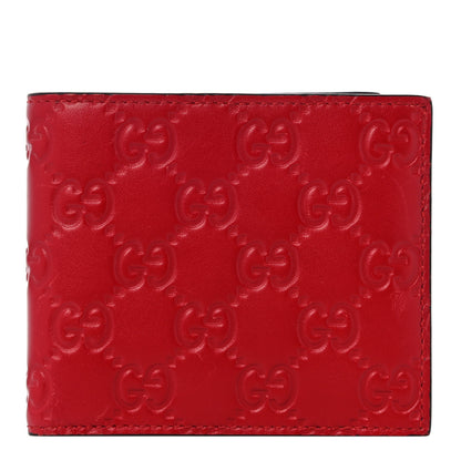 Gucci Guccissima Bi-Fold Wallet Red 1 of 10