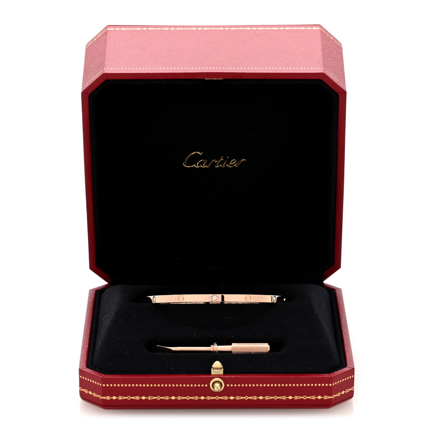 18K Pink Gold 6 Diamond Small LOVE Bracelet 18