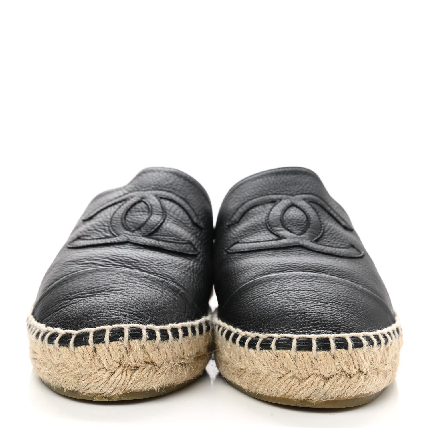 Chanel Calfskin CC Espadrille Mules 39 Black 2 of 10