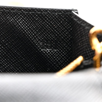 Prada Saffiano Fiocco Metal Phone Wristlet Crossbody Wallet Black 7 of 8