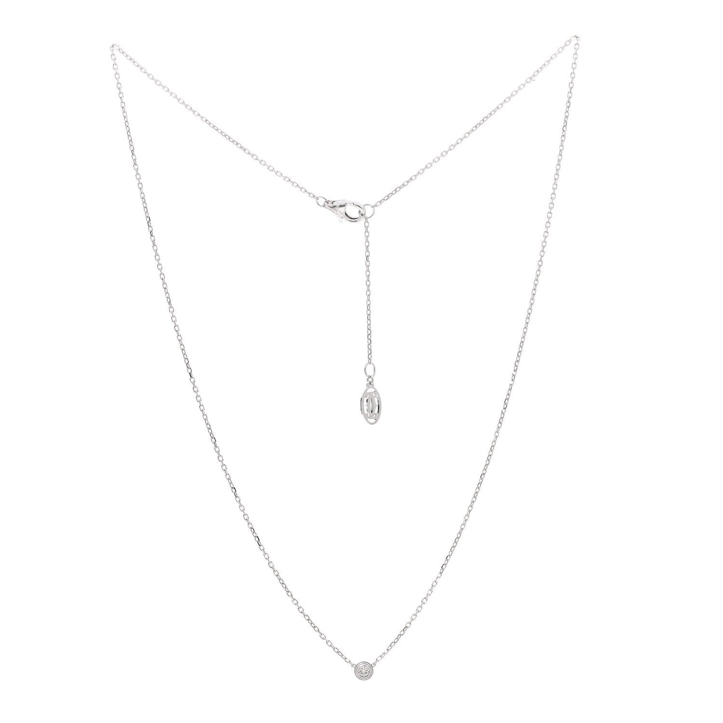 18K White Gold Diamond XS D'Amour Pendant Necklace