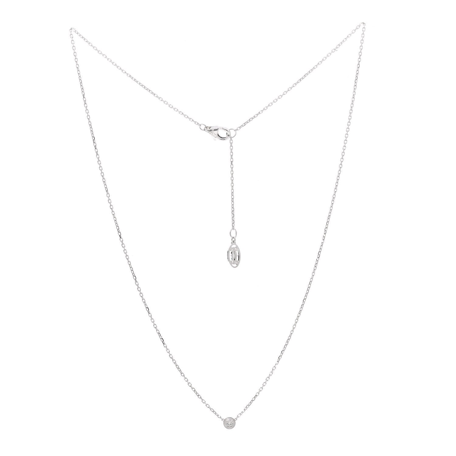 Cartier 18K White Gold Diamond XS D'Amour Pendant Necklace 3 of 5