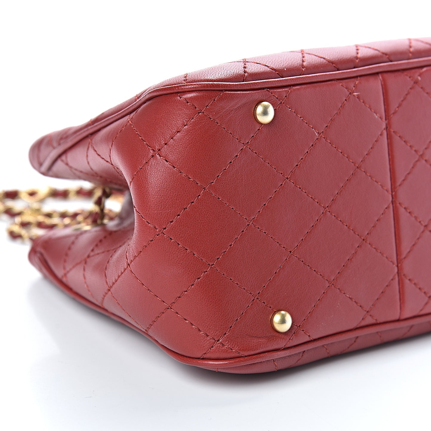 Calfskin Stitched Small Egyptian Amulet Drawstring Bag Red