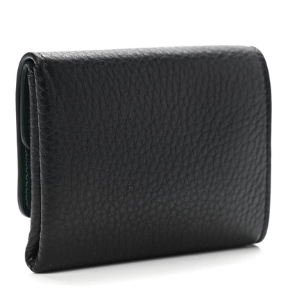 Burberry Grained Calfskin Tri-Fold Compact Wallet Black 3 of 8