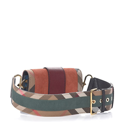 Burberry Suede Embossed House Check Small Buckle Crossbody Sienna Red 3 of 11