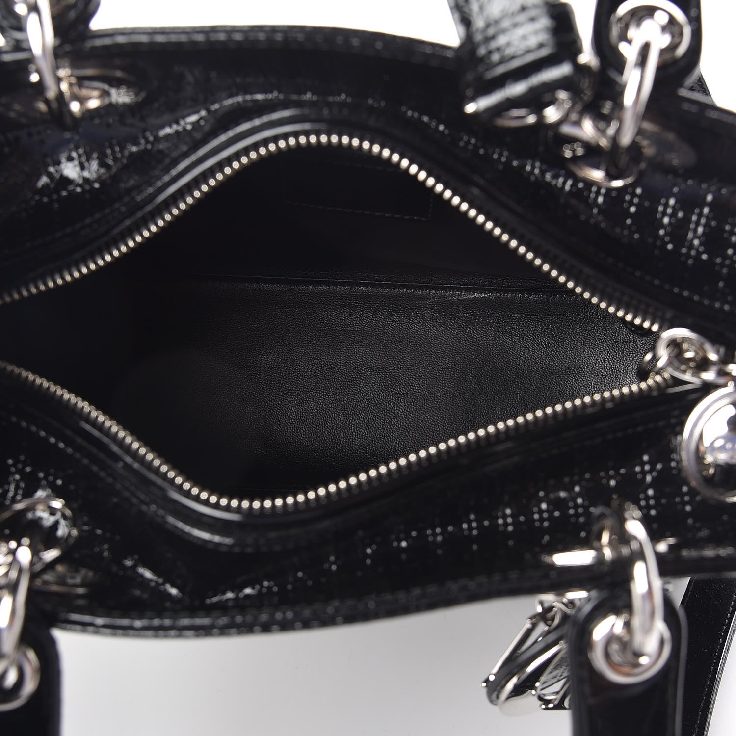 Christian Dior Patent Micro-Cannage Medium Lady Dior Black 5 of 9
