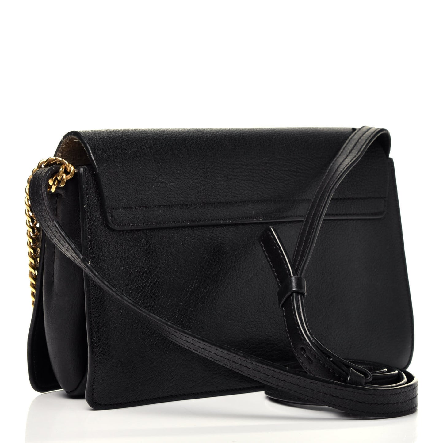 Suede Calfskin Small Faye Shoulder Bag Black