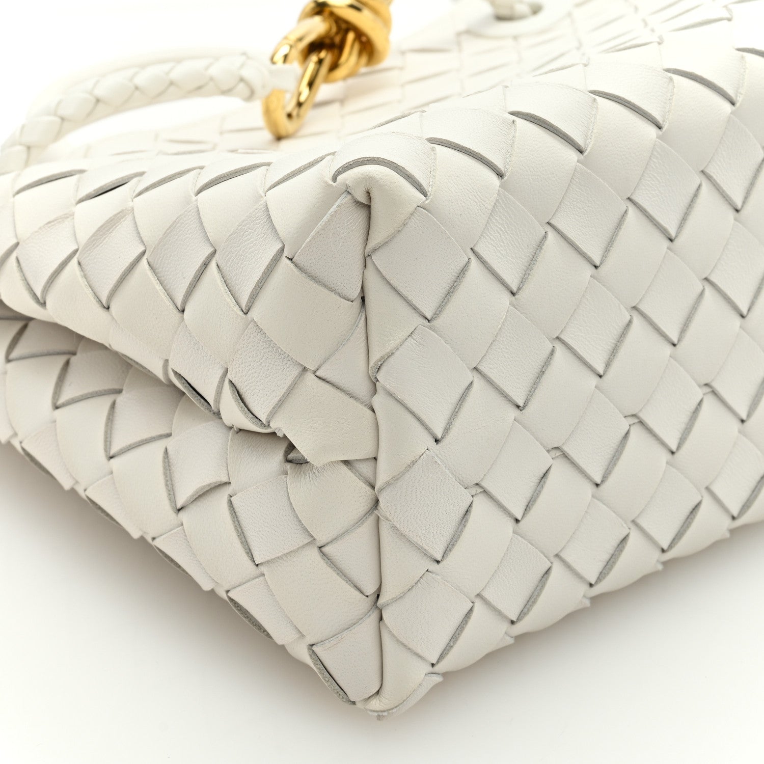 Bottega Veneta Nappa Intrecciato Small Andiamo Shoulder Bag White 7 of 8