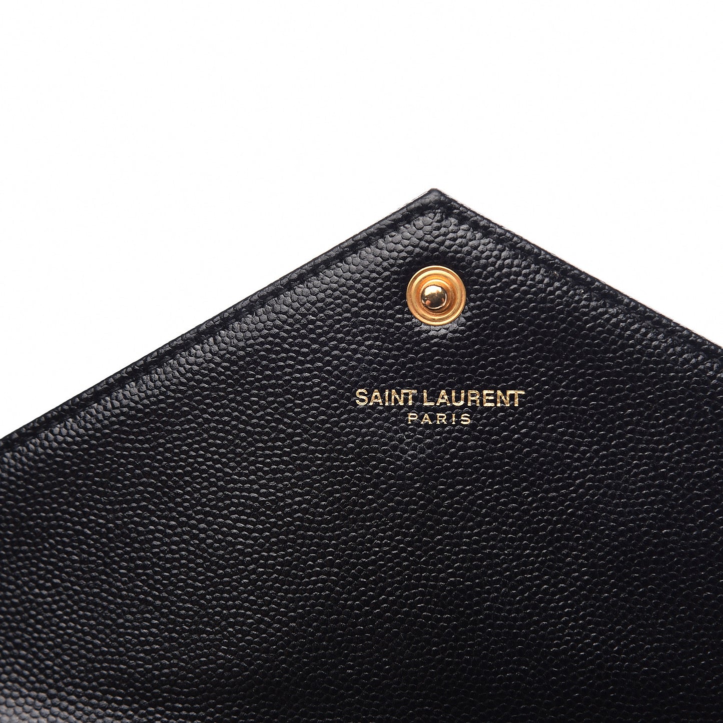 Grain De Poudre Matelasse Chevron Monogram Envelope Chain Wallet Black