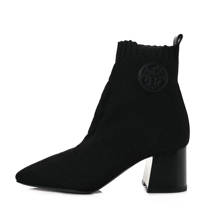 Hermes Knit Calfskin Volver Ankle Boots 37.5 Black 2 of 16