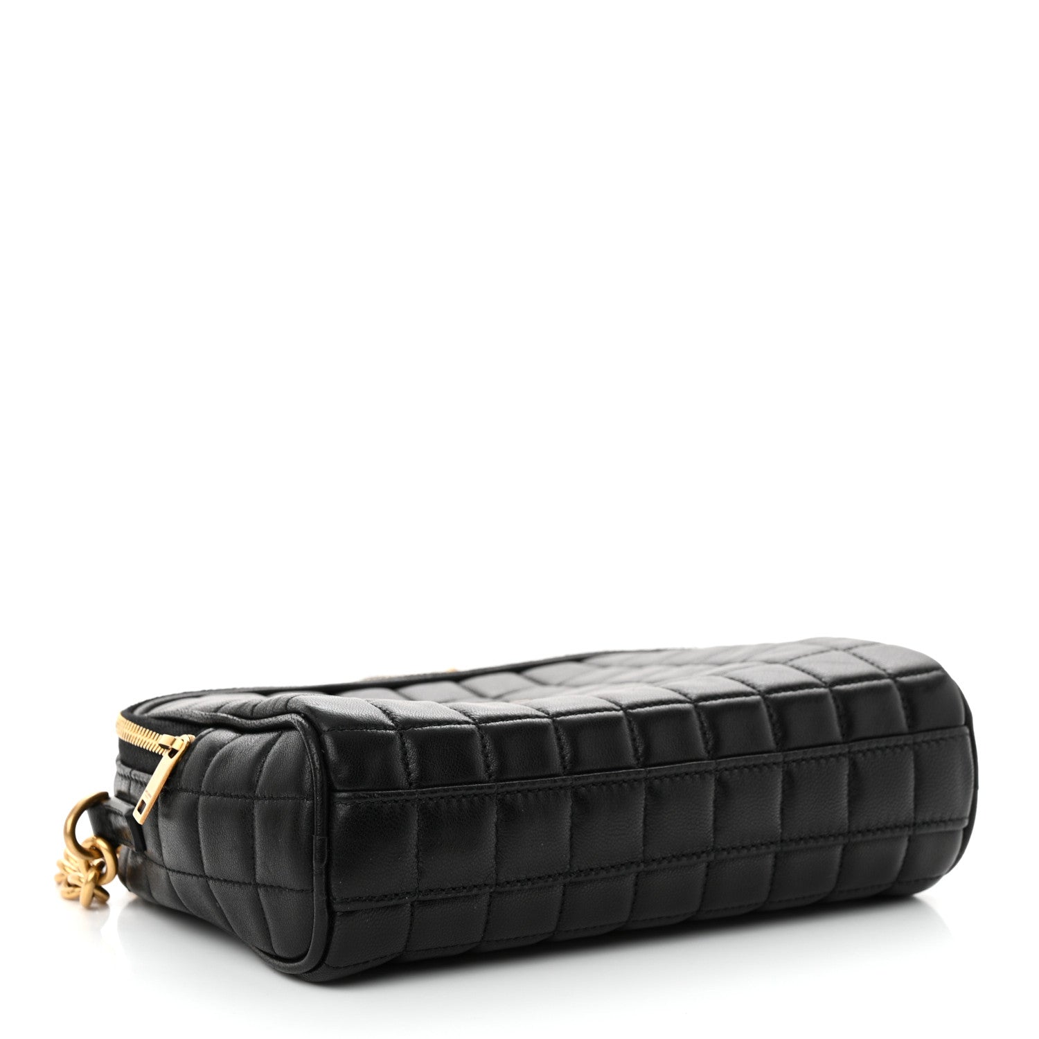 Saint Laurent Lambskin Carre Quilted Cassandre Mini Camera Bag Black 4 of 11