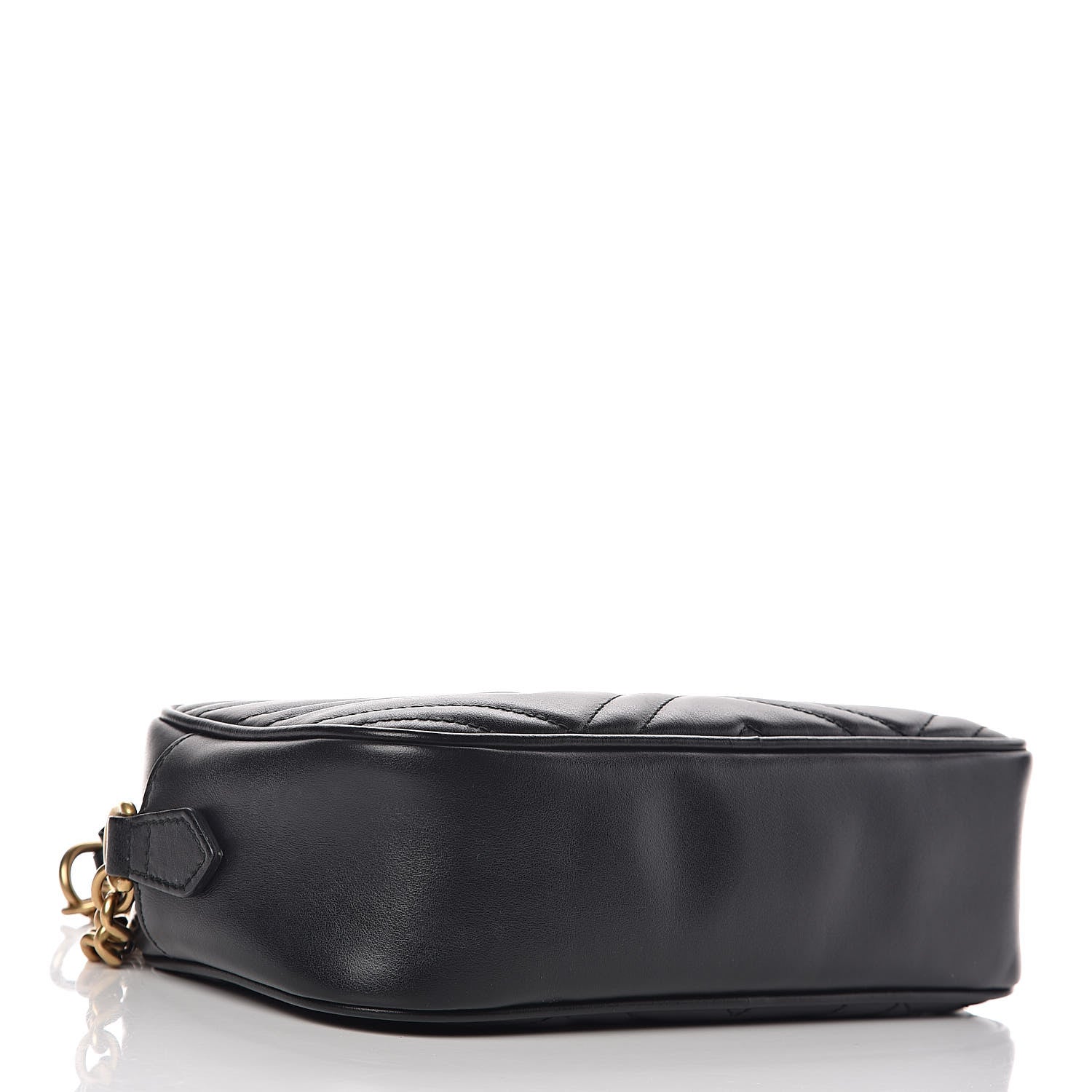 Gucci Calfskin Matelasse Small GG Marmont Chain Shoulder Bag Black 4 of 11