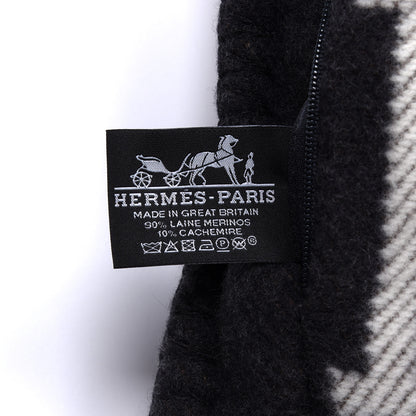 Hermes Wool Cashmere Avalon Pillow PM Ecru Gris Fonce 3 of 3