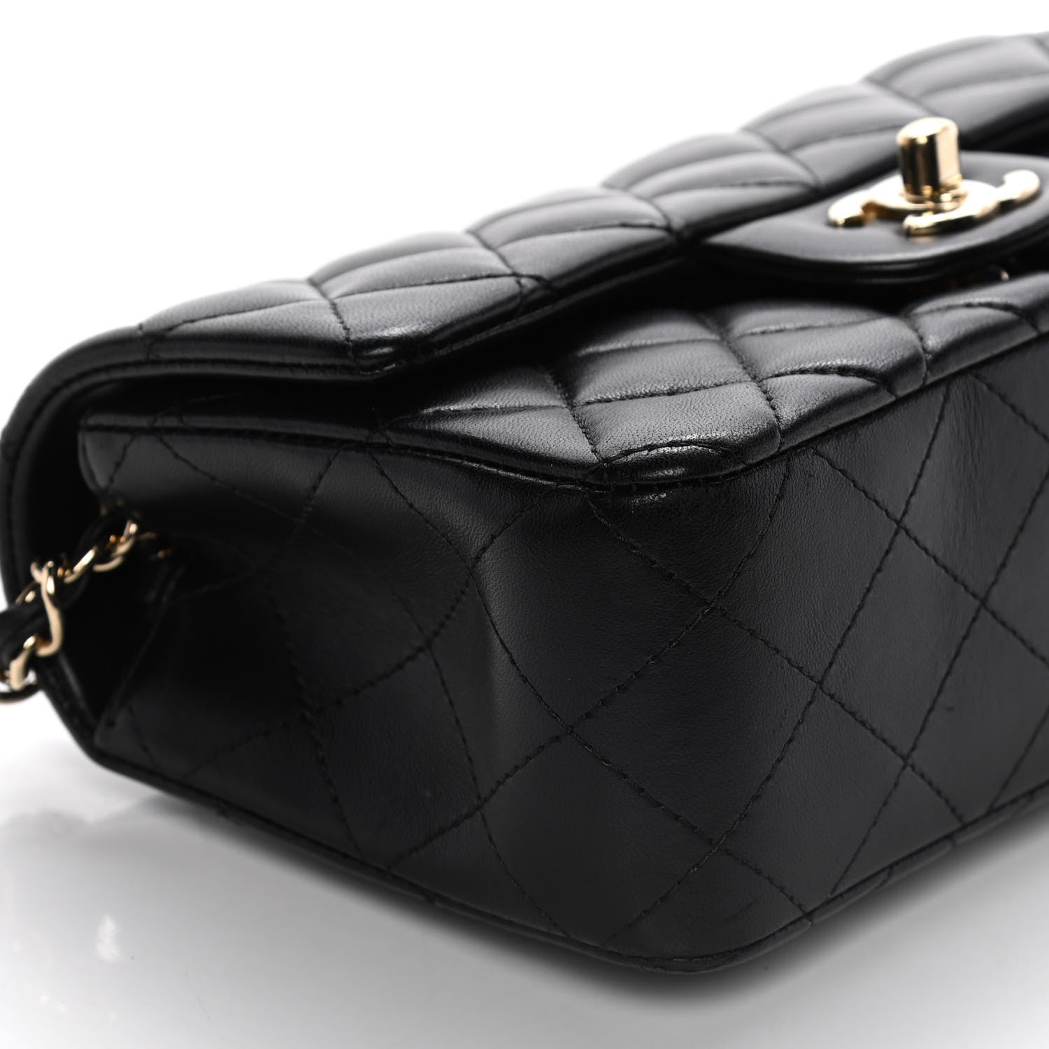 Chanel Lambskin Quilted Mini Rectangular Flap Black 7 of 12