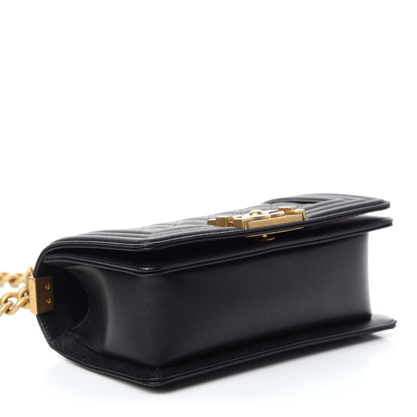 Caviar Quilted Small Boy Flap Black