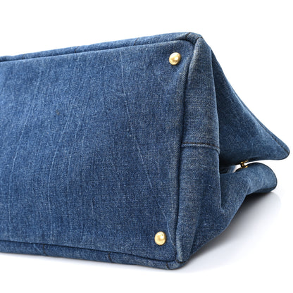 Prada Denim Logo Tote Avio 10 of 12