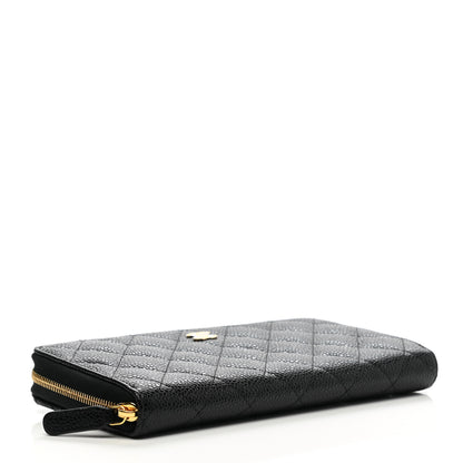Chanel Caviar Quilted Large Gusset Zip Around Wallet Black 4 of 9