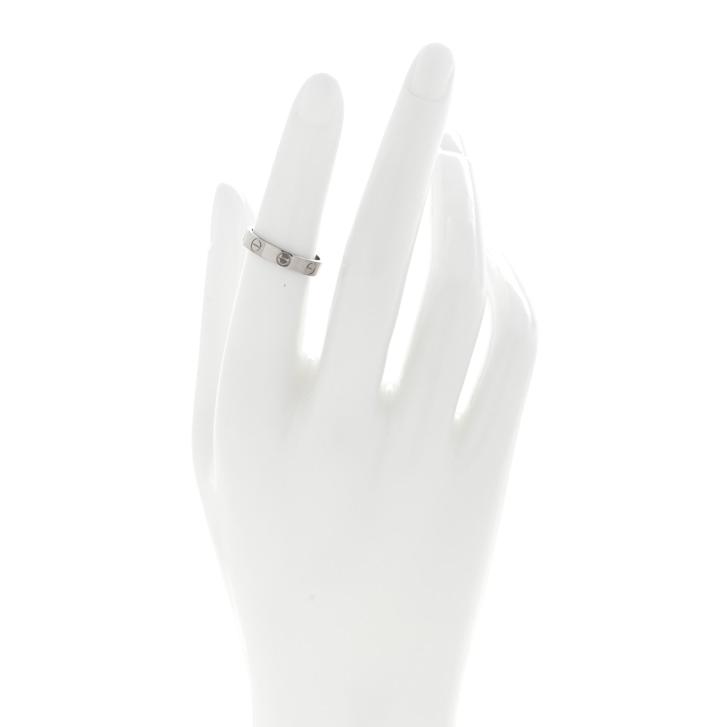 18K White Gold 3.5mm LOVE Wedding Band Ring 50 5.25