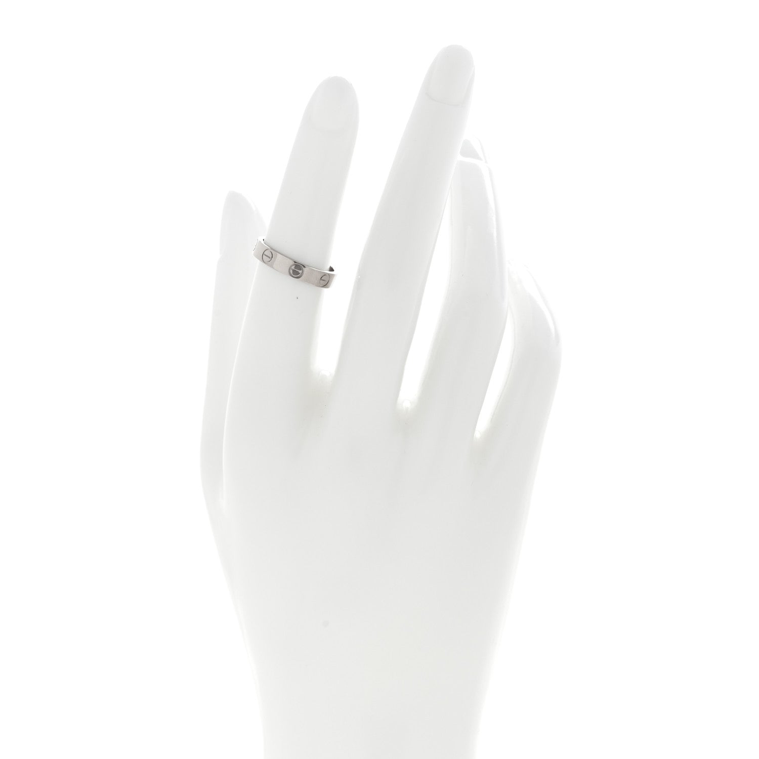 Cartier 18K White Gold 3.5mm LOVE Wedding Band Ring 50 5.25 2 of 5