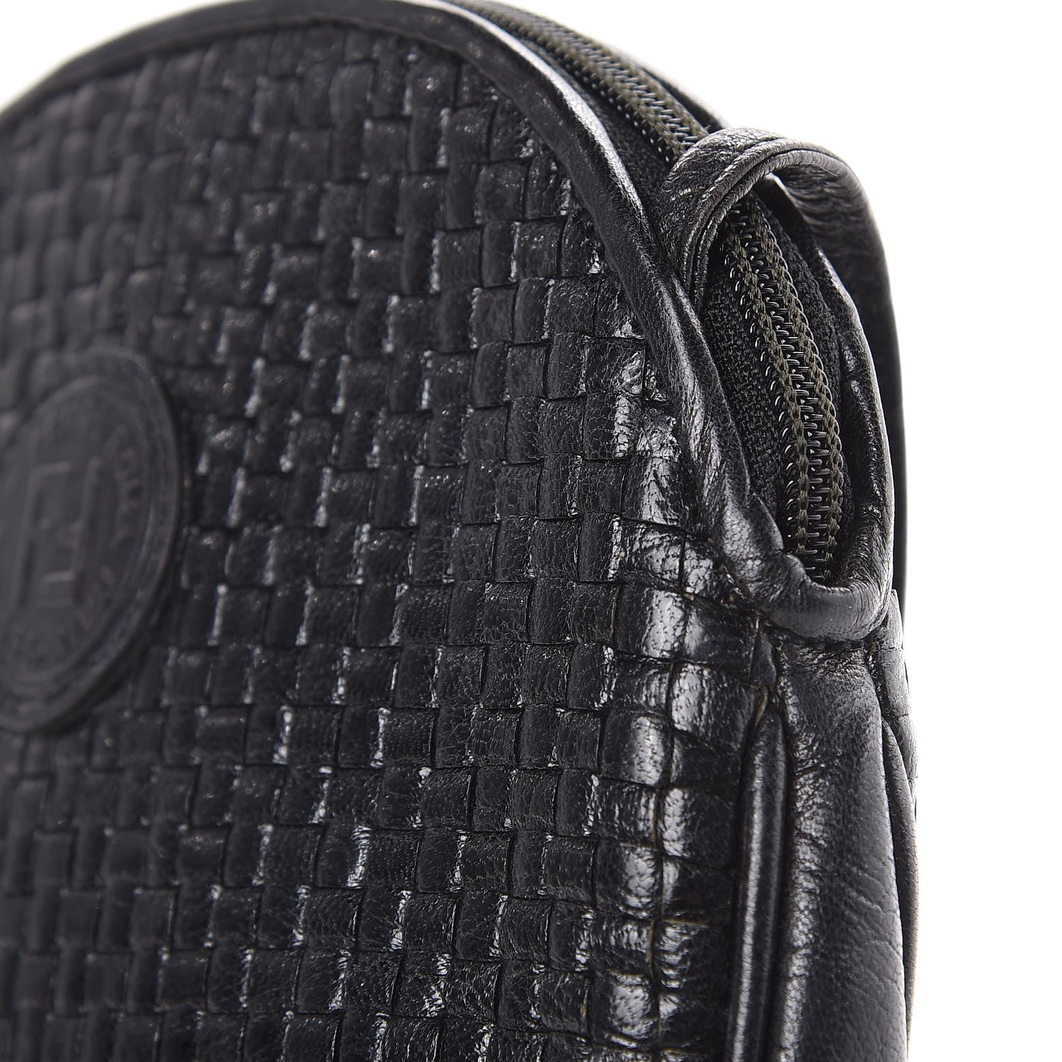 Fendi Calfskin Woven Crossbody Black 12 of 12