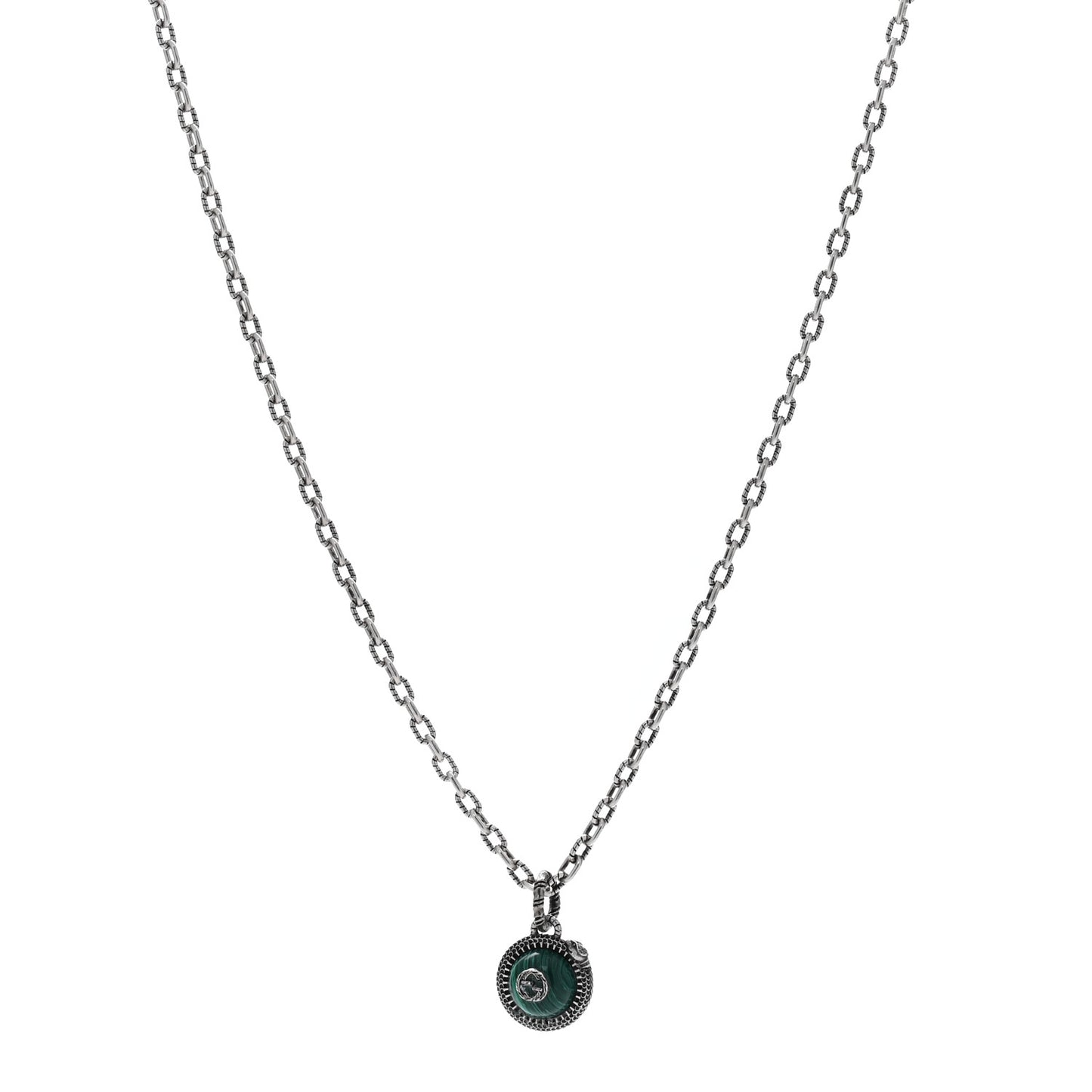 Sterling Silver Resin Garden GG Necklace Green