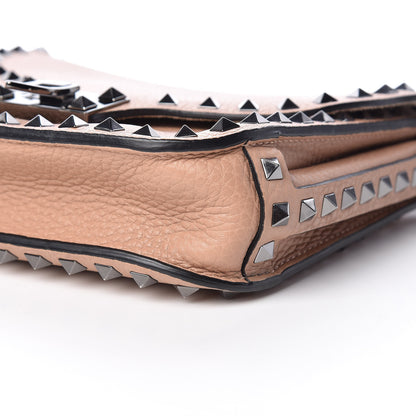 Valentino Garavani Pebbled Calfskin Rockstud Shoulder Flap Messenger Bag Soft Noisette 8 of 8
