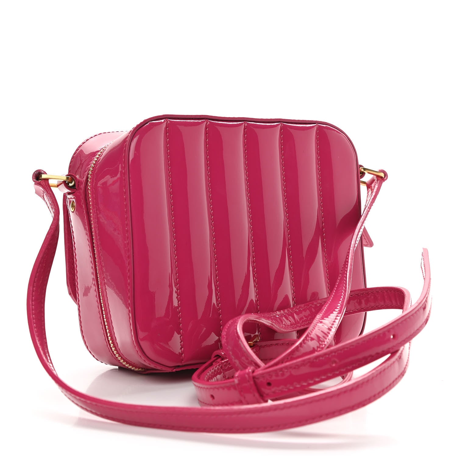 Saint Laurent Patent Matelasse Monogram Toy Vicky Camera Bag Bubblegum 3 of 10