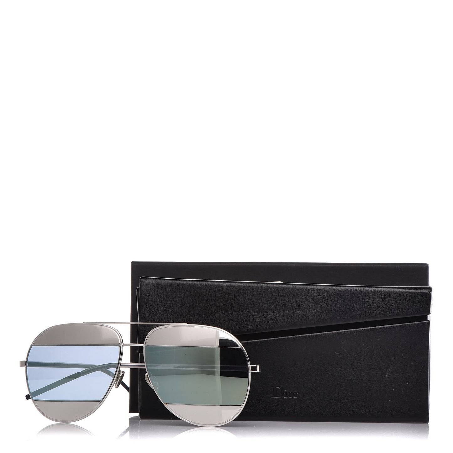 Split 1 Aviator Sunglasses Silver Blue