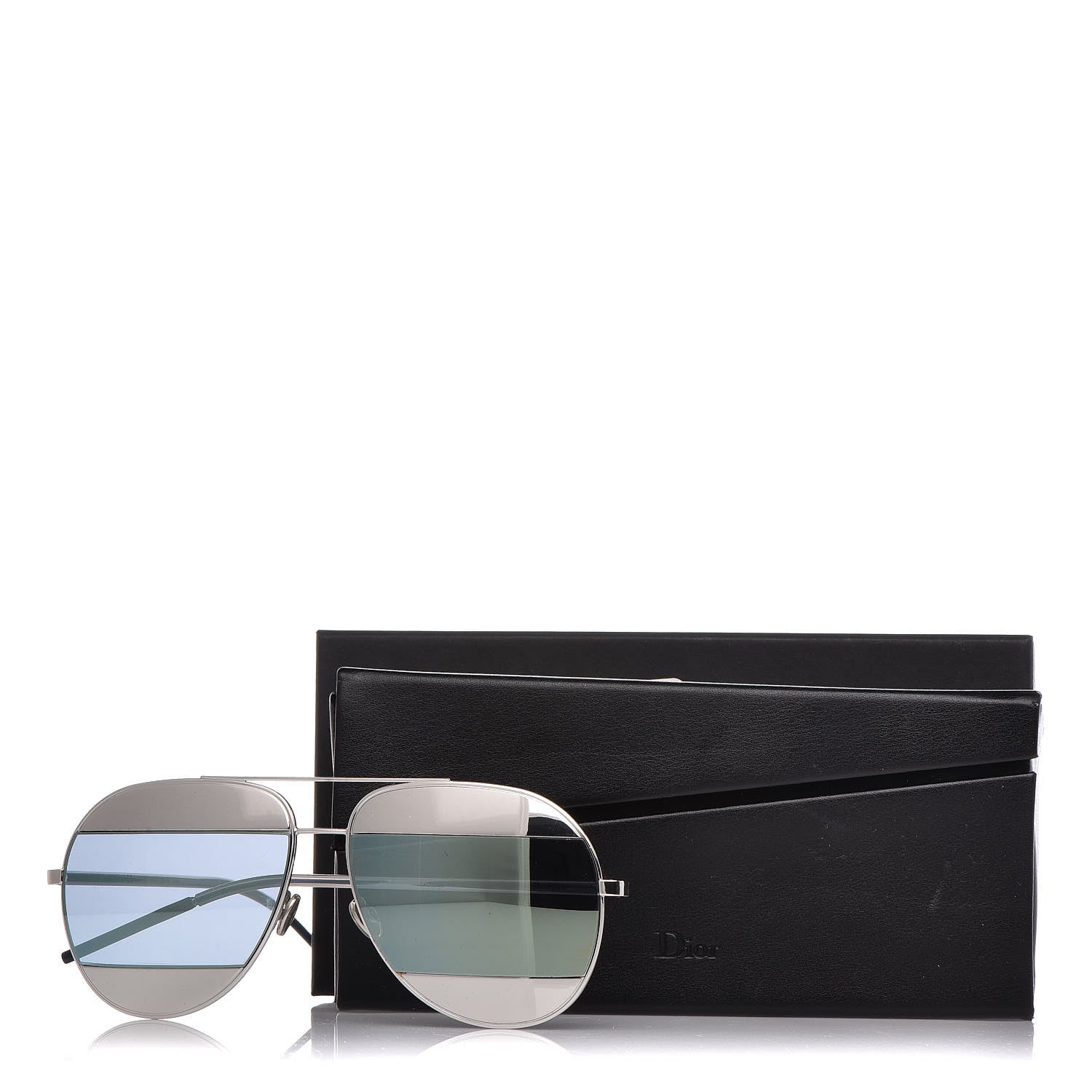 Christian Dior Split 1 Aviator Sunglasses Silver Blue 7 of 7