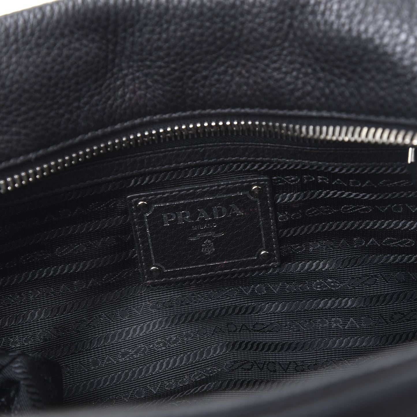 Vitello Daino Embossed Logo Bowler Black