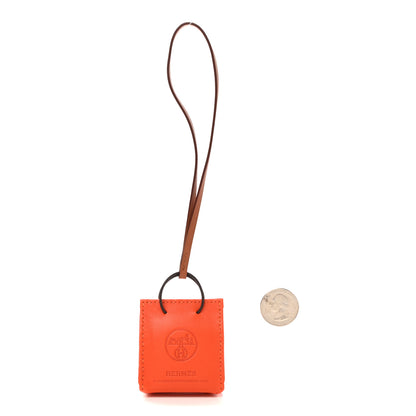 Hermes Milo Lambskin Swift Shopping Bag Charm Feu Gold 2 of 4