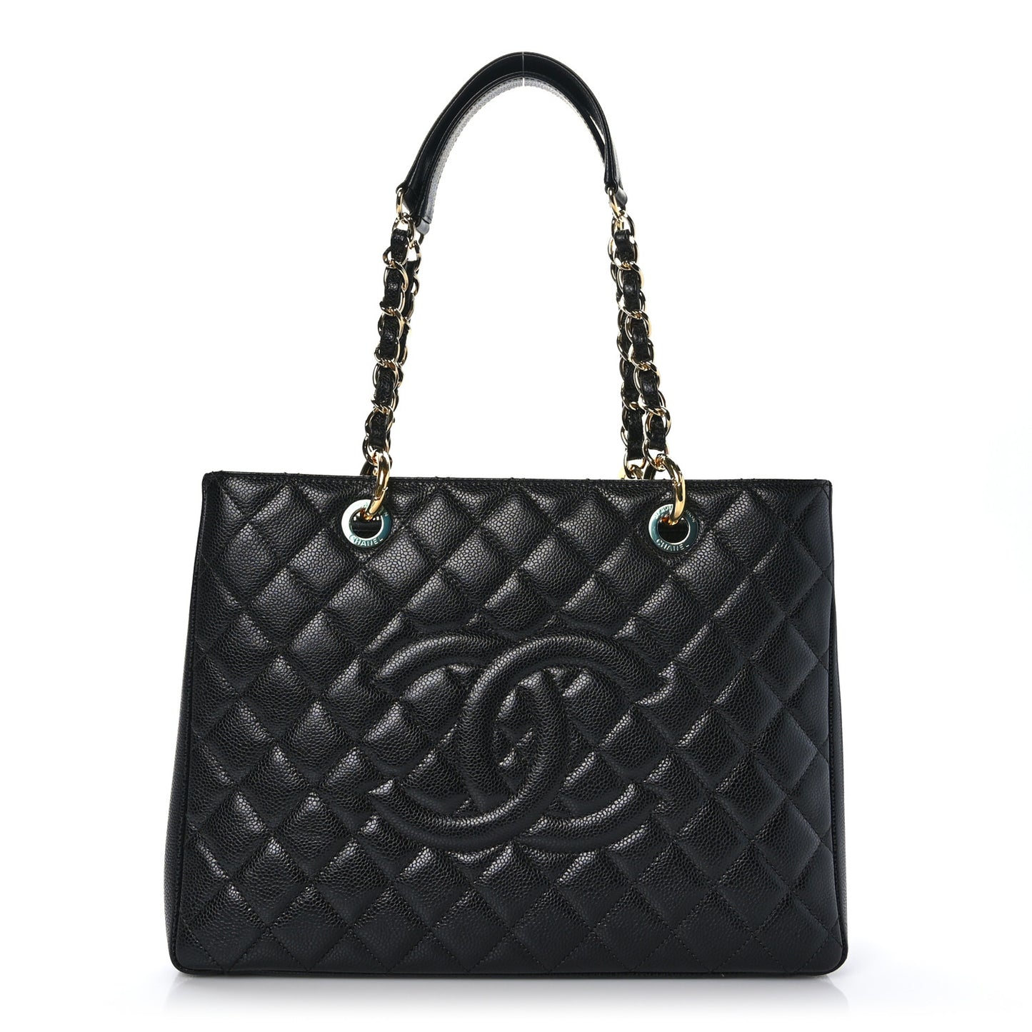 Caviar Quilted Grand Shopping Tote GST Black