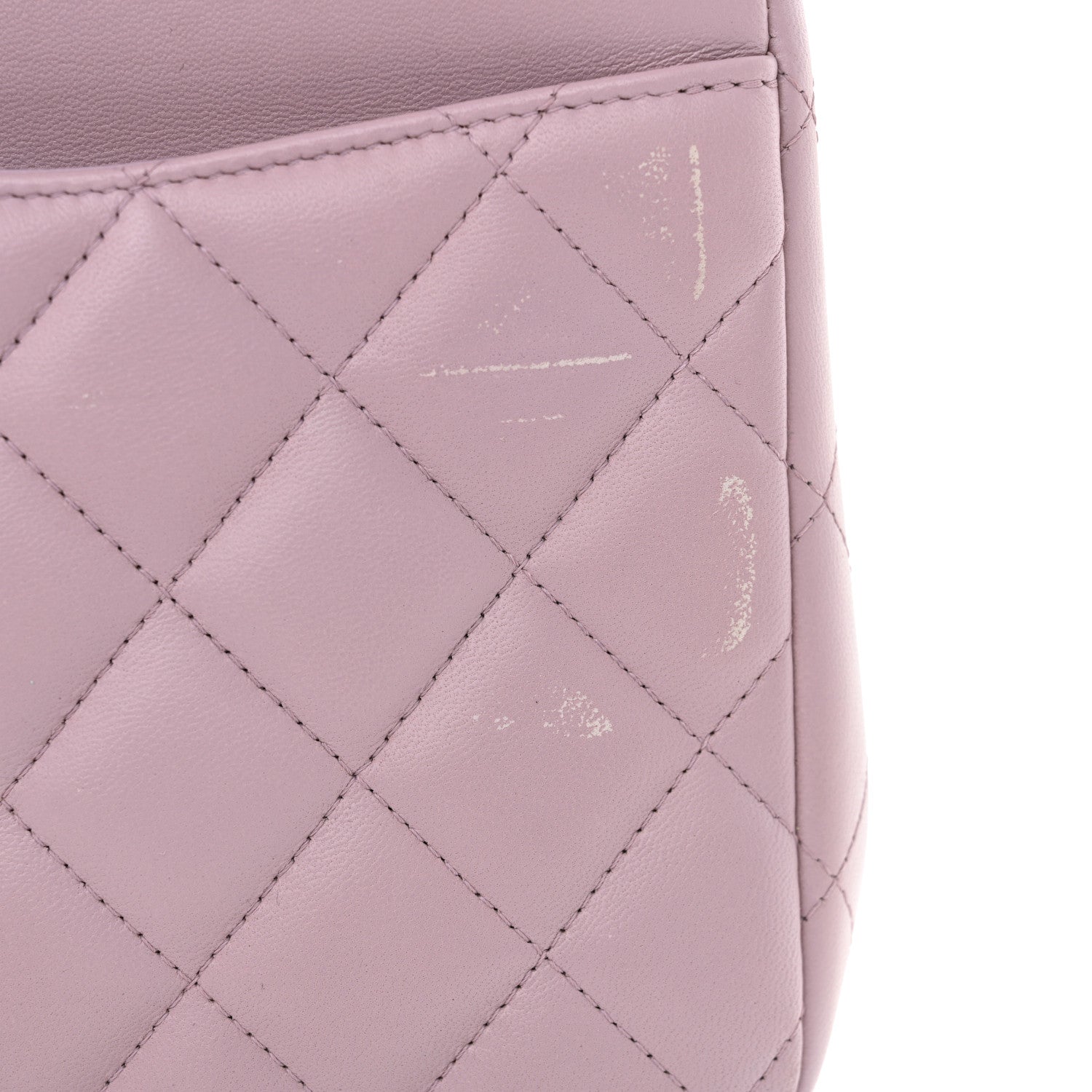 Chanel Lambskin Quilted Jumbo Double Flap Light Purple 14 of 15