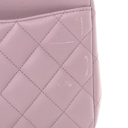 Chanel Lambskin Quilted Jumbo Double Flap Light Purple 14 of 15