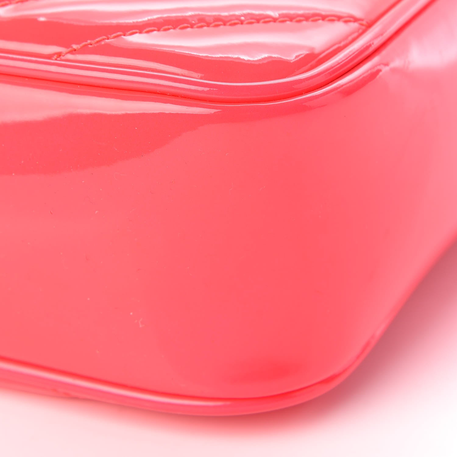 Saint Laurent Patent Calfskin Matelasse Monogram Lou Camera Bag Neon Pink 9 of 9