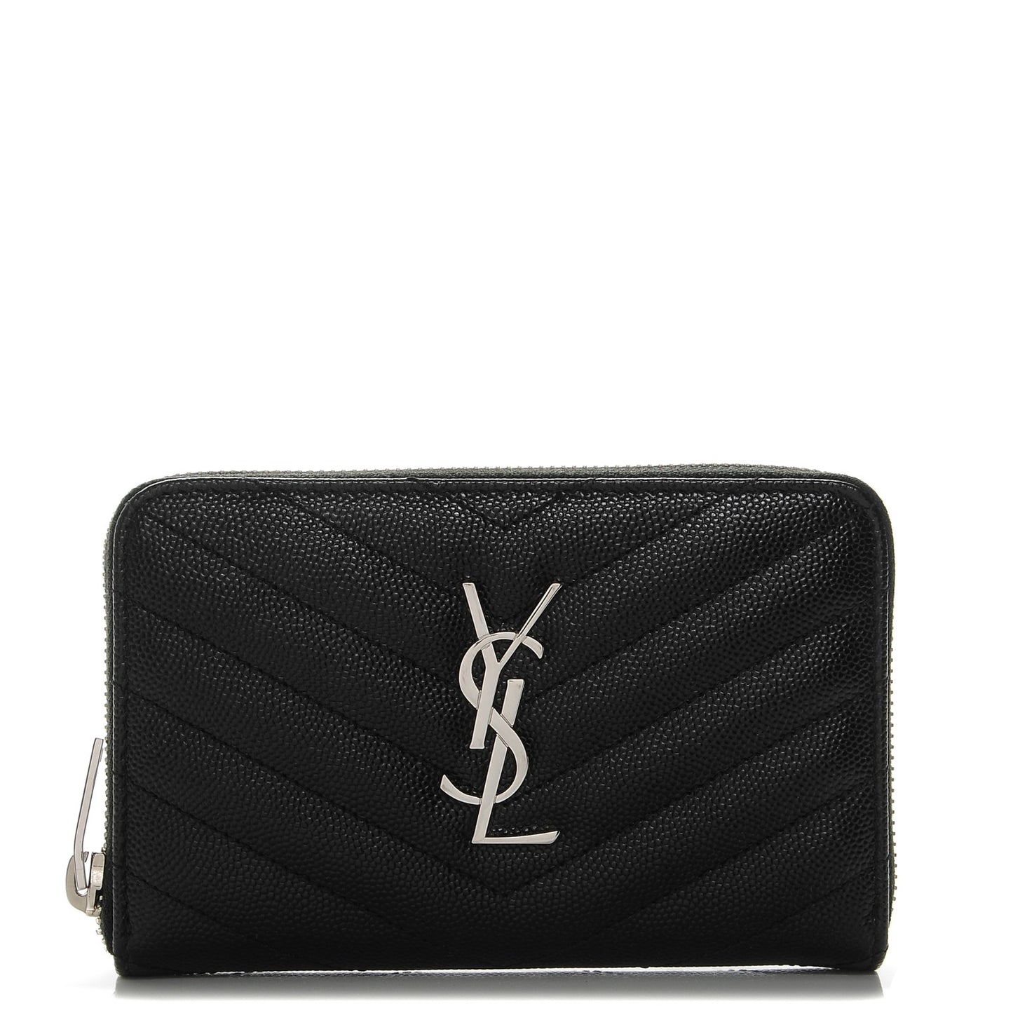 Grain De Poudre Matelasse Chevron Monogram Zip Around Wallet Black
