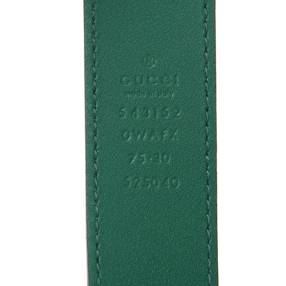 Gucci Calfskin Crystal Metal Tiger Head Buckle 30mm Belt 75 30 Emerald Multicolor 6 of 8