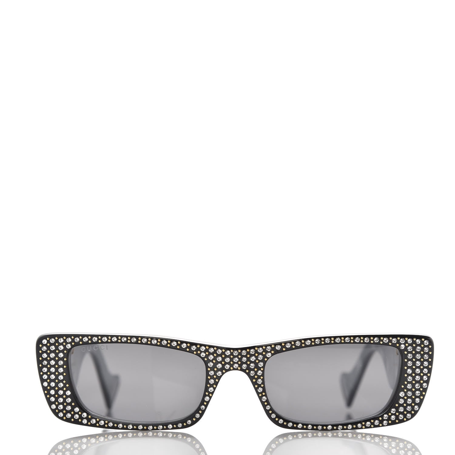 Gucci Acetate Rectangular Crystal Sunglasses GG0516S Black 2 of 8