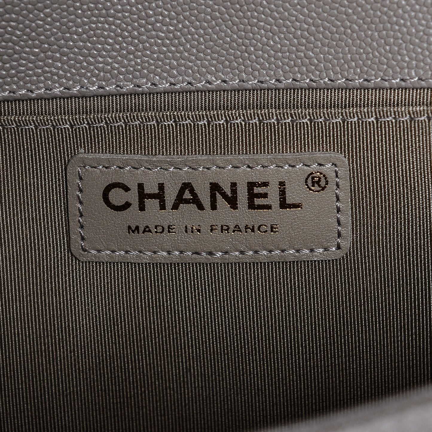 Caviar Quilted Medium Boy Flap Dark Beige