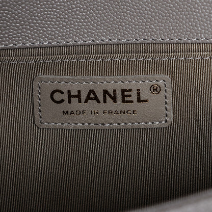 Chanel Caviar Quilted Medium Boy Flap Dark Beige 6 of 7