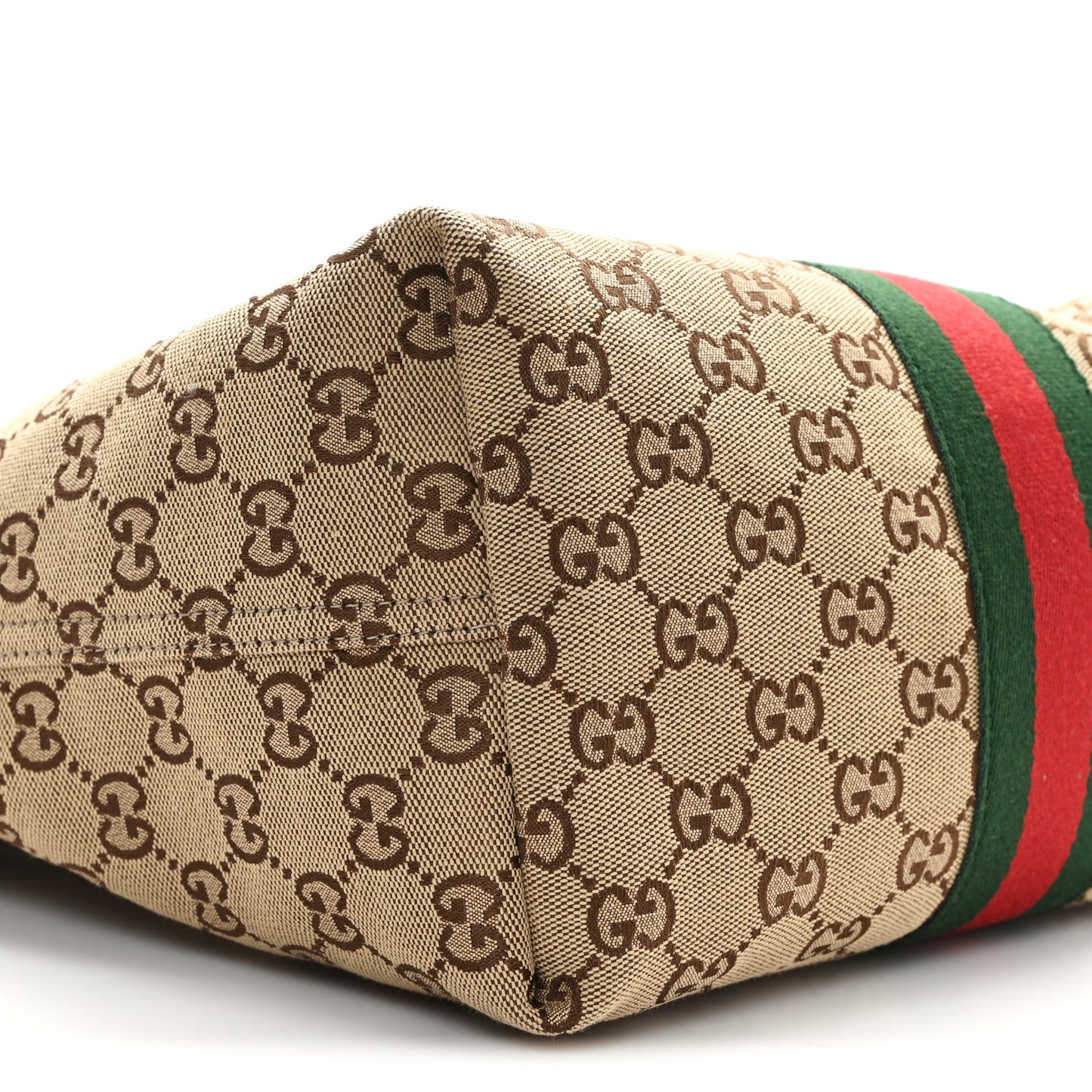 Monogram Web Small Giglio Tote Beige Dark Brown