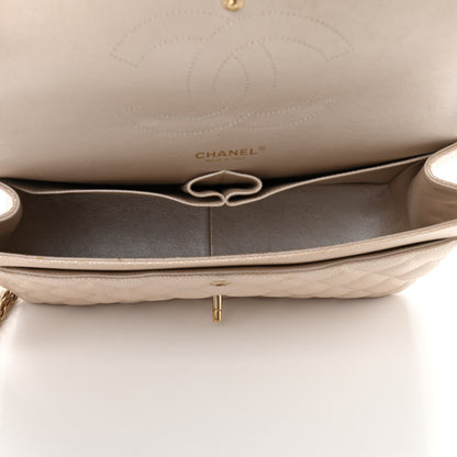 Chanel Pearly Caviar Quilted Jumbo Double Flap Light Beige 11 of 15